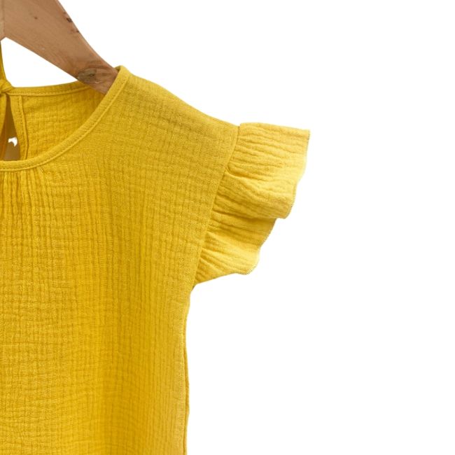 Tricou cu volanase la maneci pentru copii, din muselina, Lemonade, 18-24 luni KDETMV1824SS