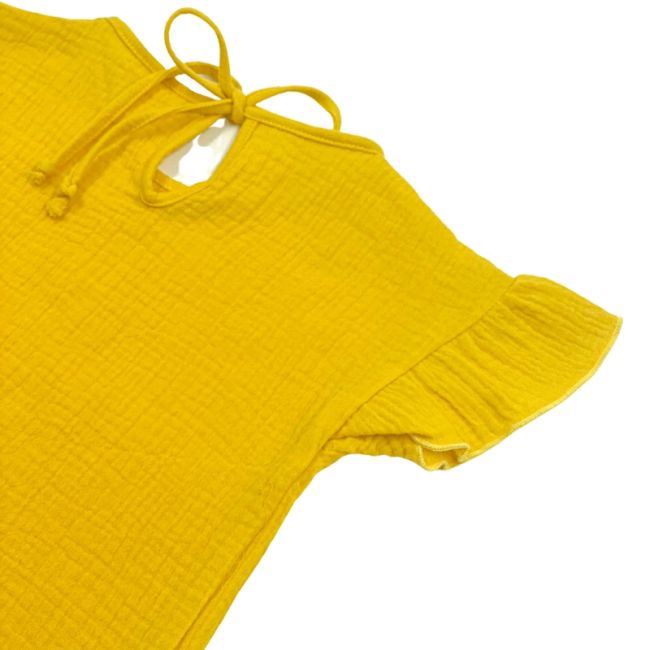 Tricou cu volanase la maneci pentru copii, din muselina, Lemonade, 3-4 ani KDETMV34SS