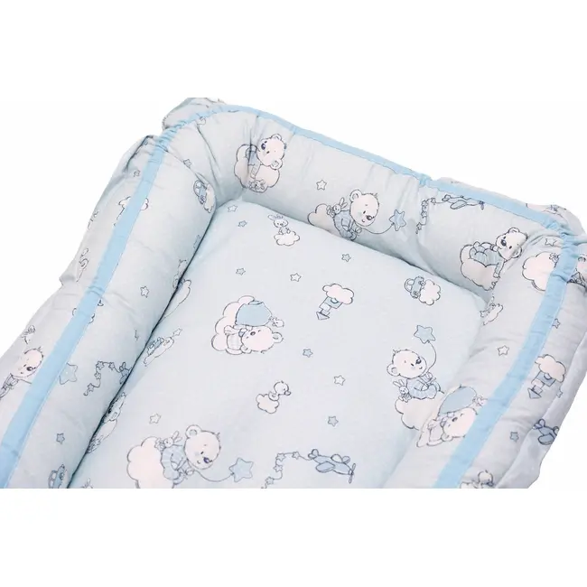 Baby Nest Ursuletul Martinica albastru - culcus bebelus pentru dormit, reversibil, multifunctional 100 x 60 cm KDEBN100UMA
