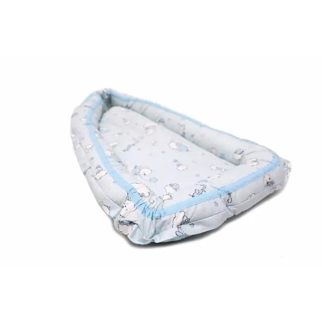 Baby Nest Ursuletul Martinica albastru - culcus bebelus pentru dormit, reversibil, multifunctional 100 x 60 cm KDEBN100UMA