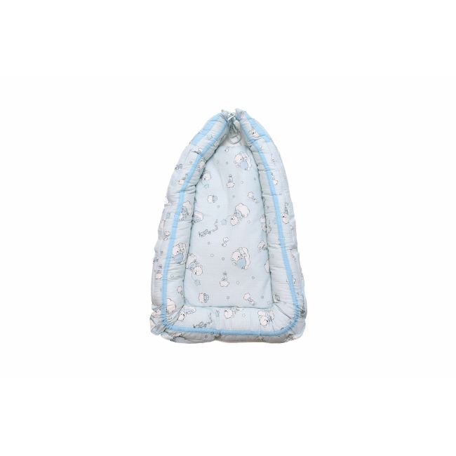 Baby Nest Ursuletul Martinica albastru - culcus bebelus pentru dormit, reversibil, multifunctional 100 x 60 cm KDEBN100UMA