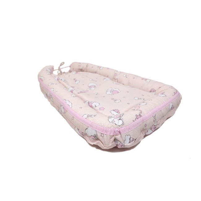 Baby Nest Ursuletul Martinica roz - culcus bebelus pentru dormit, reversibil, multifunctional 100 x 60 cm KDEBN100UMR