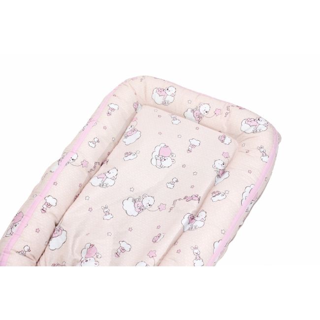 Baby Nest Ursuletul Martinica roz - culcus bebelus pentru dormit, reversibil, multifunctional 100 x 60 cm KDEBN100UMR