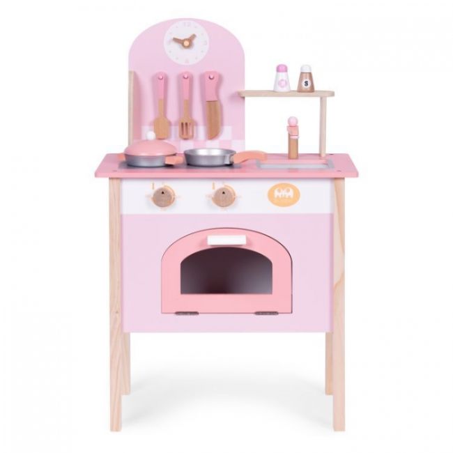 Bucatarie din lemn pentru copii cu accesorii, 48 x 26 x 76.5 cm, ecotoys hm232570 edeedihm232570