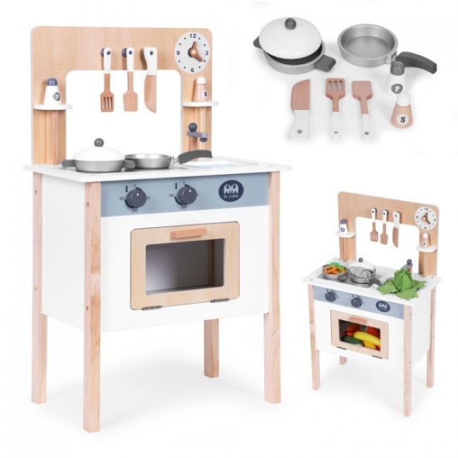 Bucatarie din lemn pentru copii cu accesorii, 48 x 26 x 77 cm, ecotoys hm232569 edeedihm232569