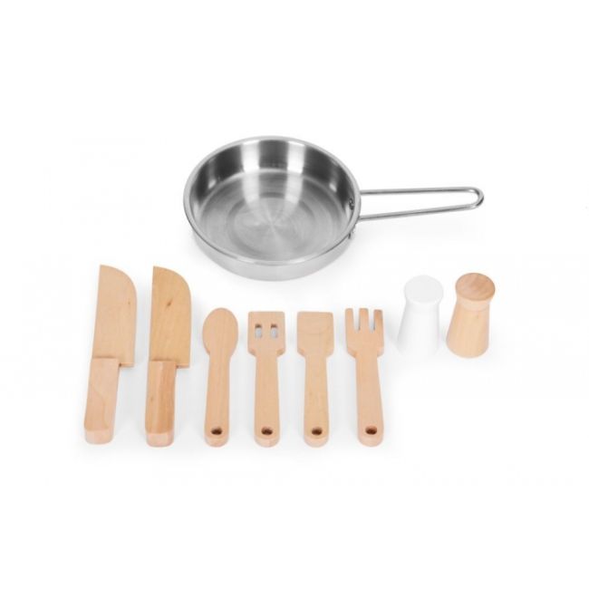 Bucatarie din lemn pentru copii cu accesorii, 58 x 29 x 73 cm, ecotoys w10c863 edeediw10c863