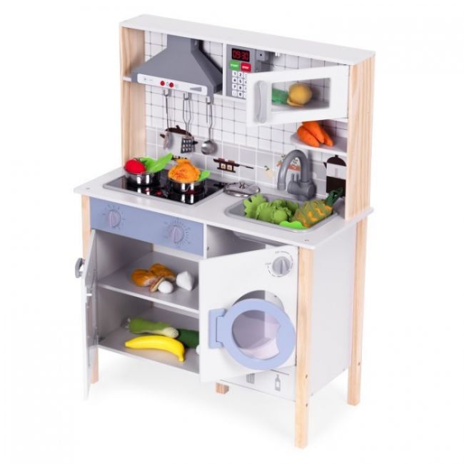 Bucatarie din lemn pentru copii cu accesorii, 70 x 30 x 93 cm, ecotoys tl403005 edeeditl403005