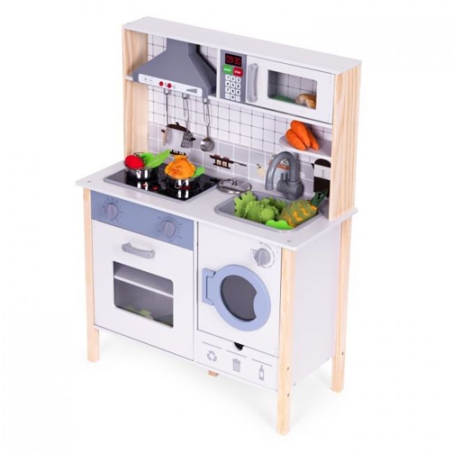 Bucatarie din lemn pentru copii cu accesorii, 70 x 30 x 93 cm, ecotoys tl403005 edeeditl403005