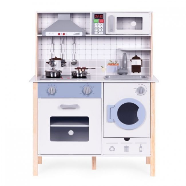 Bucatarie din lemn pentru copii cu accesorii, 70 x 30 x 93 cm, ecotoys tl403005 edeeditl403005