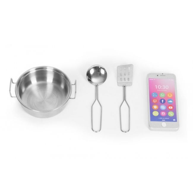 Bucatarie din lemn pentru copii cu accesorii, 90.3 x 31 x 90 cm, ecotoys tl053001 edeeditl053001