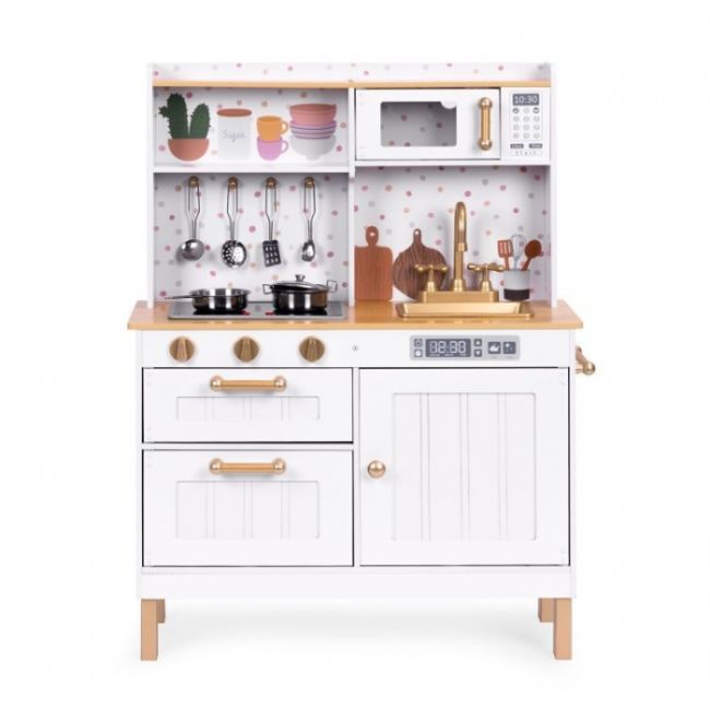 Bucatarie mare din lemn pentru copii cu accesorii, 70 x 30 x 93.5 cm, ecotoys 7275 edeedi7275