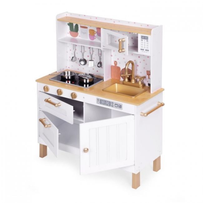 Bucatarie mare din lemn pentru copii cu accesorii, 70 x 30 x 93.5 cm, ecotoys 7275 edeedi7275