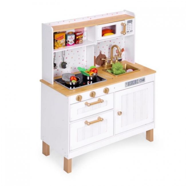 Bucatarie mare din lemn pentru copii cu accesorii, 70 x 30 x 93.5 cm, ecotoys 7275 edeedi7275