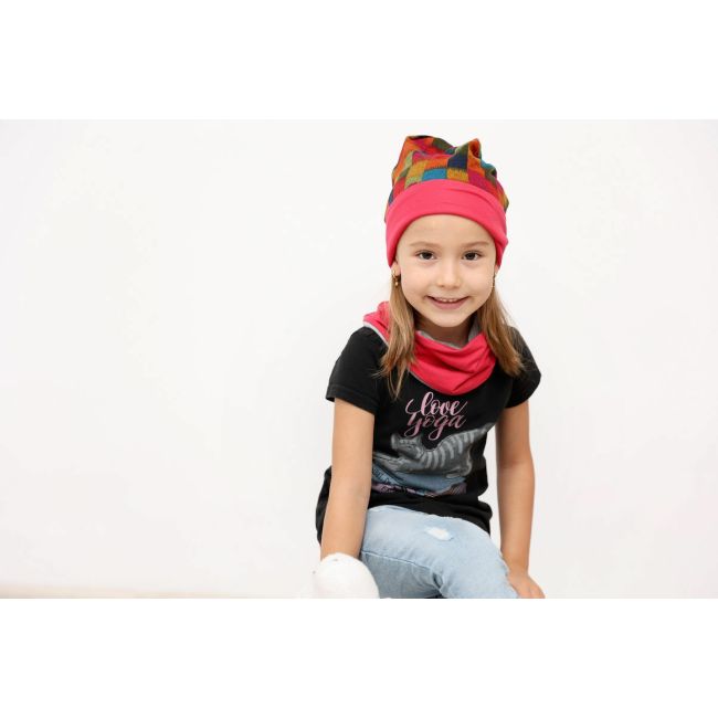Guler copii Red Abstract, in strat dublu, marime universala KDEGUL00ADB