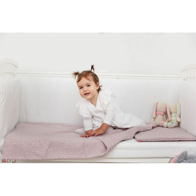 Lenjerie de pat copii,  Marshmellow Spots, din bumbac, 70x120 cm, 100x135 cm set 4 piese KDELP41004070120MMS