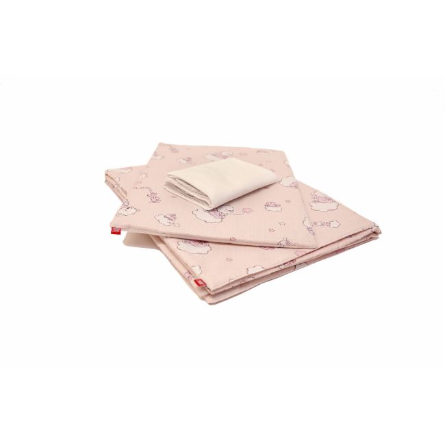Lenjerie pat copii Ursuletul Martinica Roz, din bumbac, 70x110 cm, 110x125 cm set 4 piese KDELP41103570110UMR