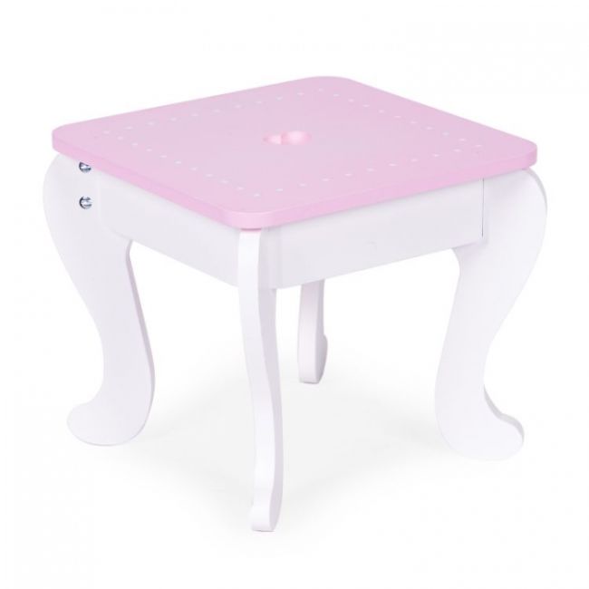 Masuta de toaleta pentru copii cu oglinda si 7 accesorii 54 x 38 x 88 cm ecotoys 2950 - roz edeedi2950