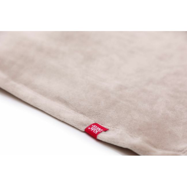 Paturica pufoasa de plus bej, din polyester, 100x120 cm KDEPPB100120