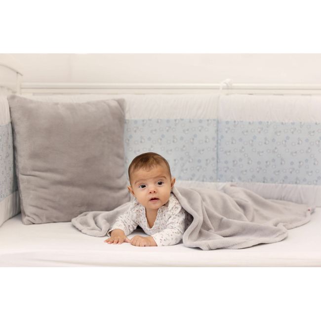 Paturica pufoasa de plus gri, din polyester, 100x120 cm KDEPPG100120