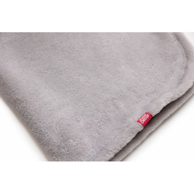 Paturica pufoasa de plus gri, din polyester, 100x120 cm KDEPPG100120