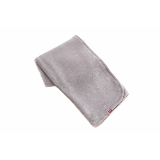 Paturica pufoasa de plus gri, din polyester, 100x120 cm KDEPPG100120
