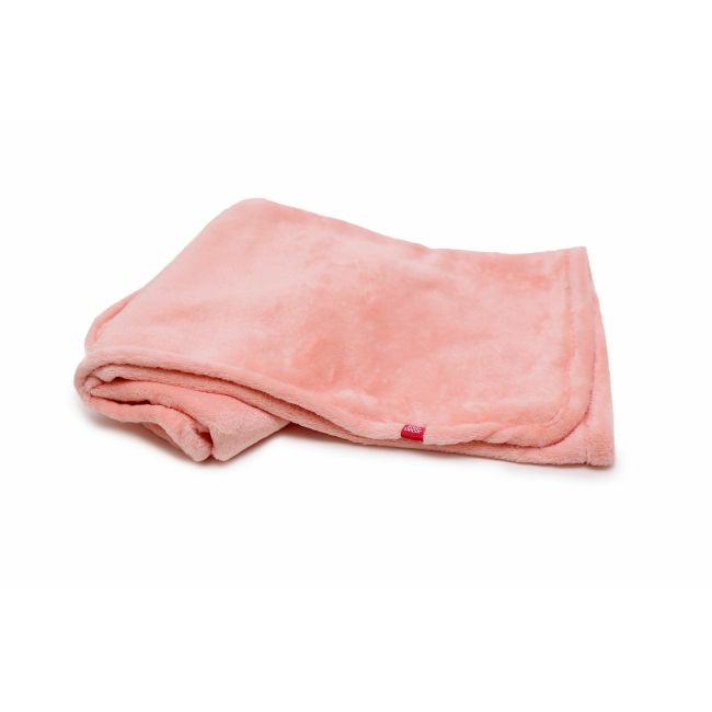 Paturica pufoasa de plus roz, din polyester, 75x75 cm KDEPPR7575