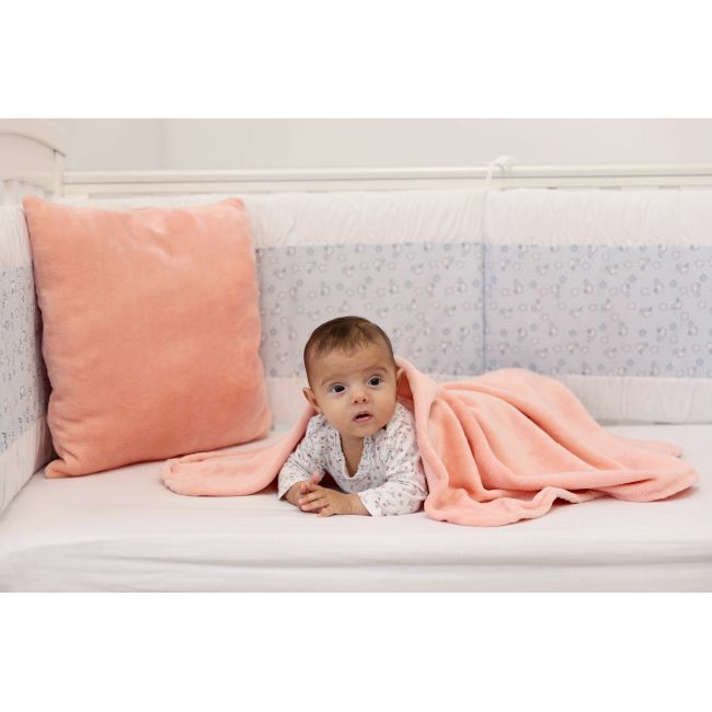 Paturica pufoasa de plus roz, din polyester, 75x75 cm KDEPPR7575