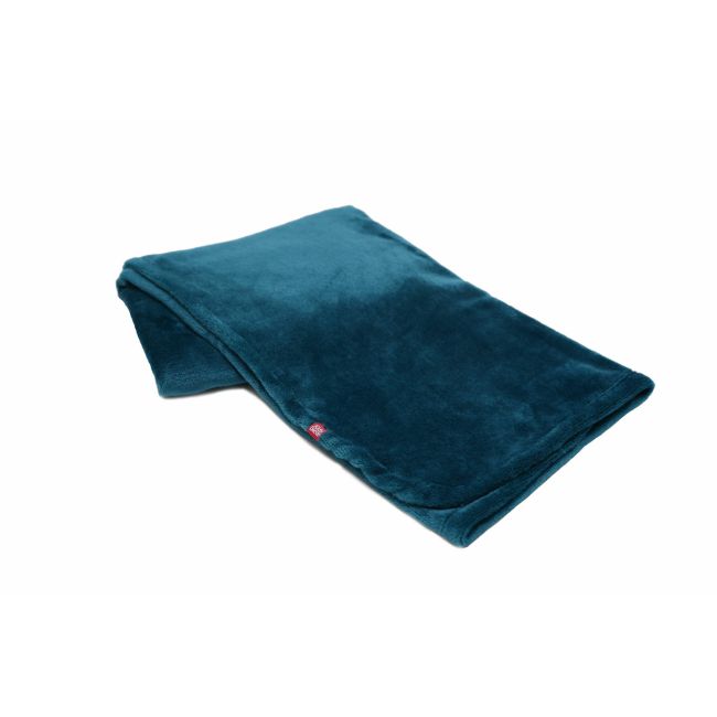 Paturica pufoasa de plus turcoaz, din polyester, 75x75 cm KDEPPT7575