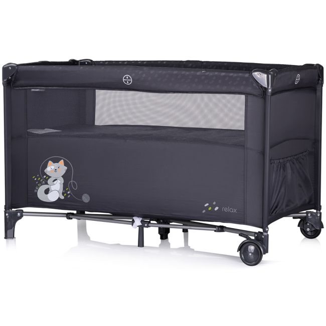 Patut pliabil chipolino relax anthracite cu laterala culisanta hubkosire256an