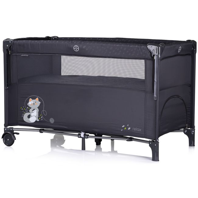 Patut pliabil chipolino relax anthracite cu laterala culisanta hubkosire256an