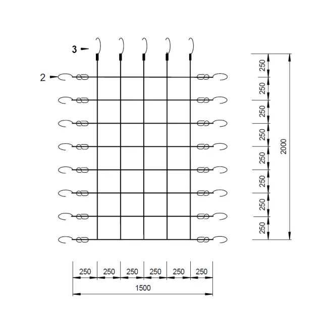Plasa de catarat pentru spatii de joaca 1.5 x 2 m kbt - okekbt330.002.021.001