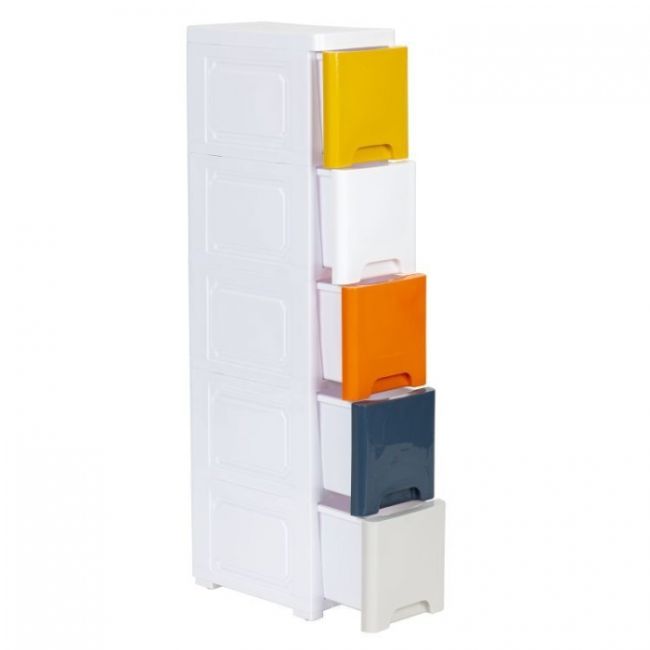 Raft pe roti cu 5 compartimente pentru depozitarea jucariilor modernhome - multicolor edeedipjjcbs0019-05b