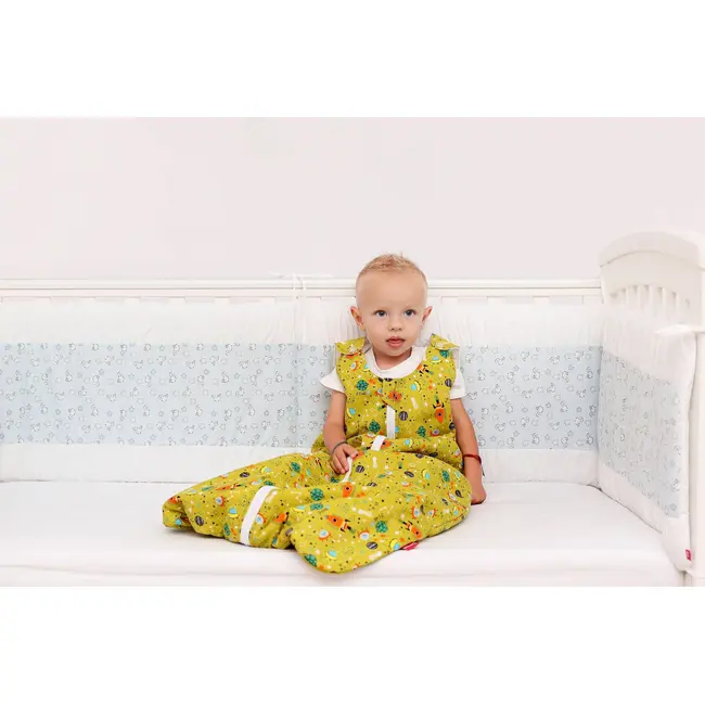 Set protectii patut  Blue Ducks, din bumbac, 70x120 cm KDE35NBBLDK70120