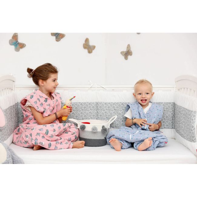 Set protectii patut Gray Hearts, din bumbac, 50x100 cm KDE20NBGRAHBABY