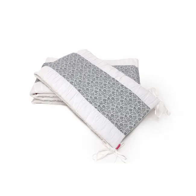 Set protectii patut Gray Hearts, din bumbac, 70x140 cm KDE35NBGRAH70140