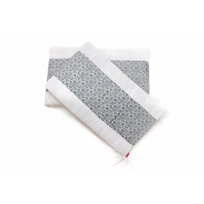 Set protectii patut Gray Hearts, din bumbac, 70x140 cm KDE35NBGRAH70140