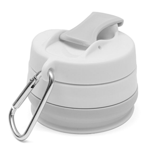 Canuta pliabila, New Baby, Poate fi agatata la carucior, rucsac sau geanta, Perfecta pentru calatorii, Din silicon, Fara BPA, Capacitate 350 ml, Grey BYN56996