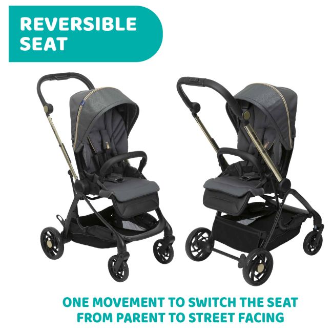 Carucior copii 2 in 1 Chicco One4Ever, 2 sezuturi sport, CityMapRelux/Orchid, de la nastere la 22Kg CHC7988157+7946120+79685-8