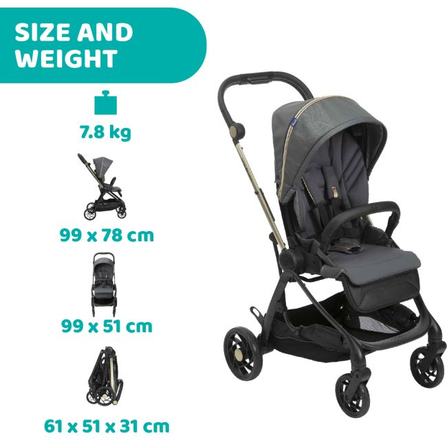 Carucior copii 2 in 1 Chicco One4Ever, 2 sezuturi sport, CityMapRelux/Orchid, de la nastere la 22Kg CHC7988157+7946120+79685-8
