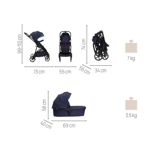 Carucior copii 3 in 1 Chicco Seety, Kory Plus I-Size 87146, BostonGrey (Gri), 0luni+ CHC8709753+8709853+8714645-8