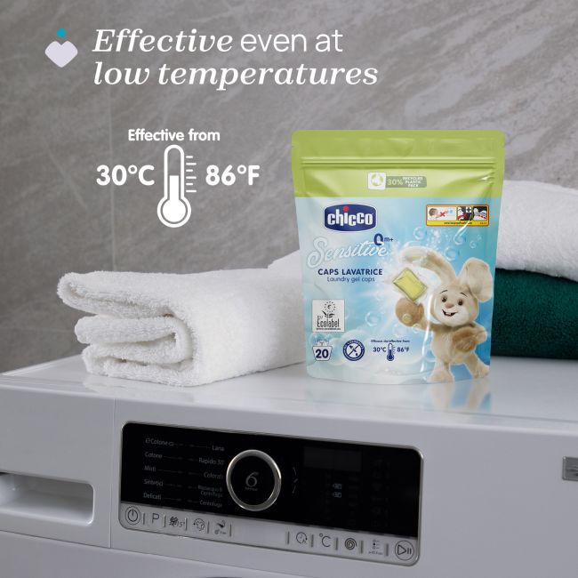 Detergent hipoalergenic Chicco Sensitive, 20 capsule, 0luni+ CHC12097-7