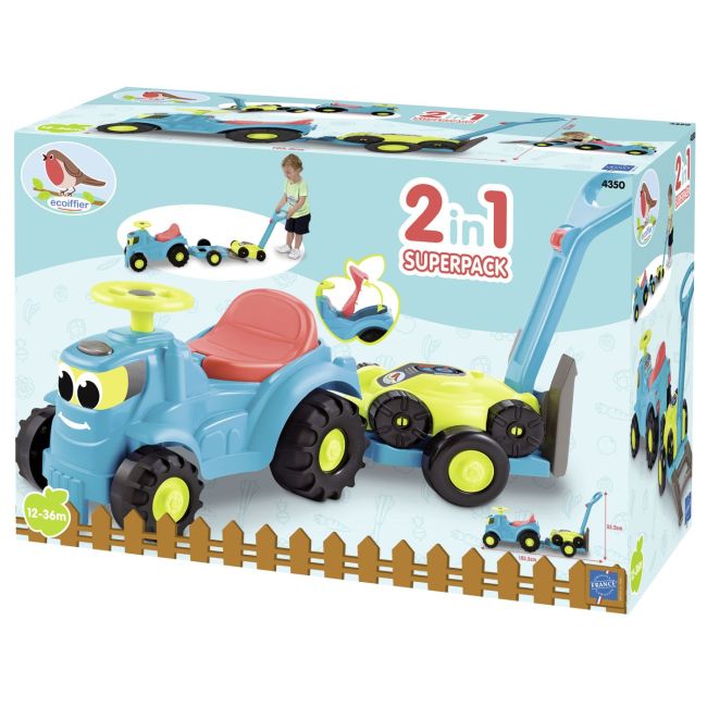 ECOIFFIER SET TRACTOR RIDE CU REMORCA SI COSITOARE VIV7600004350