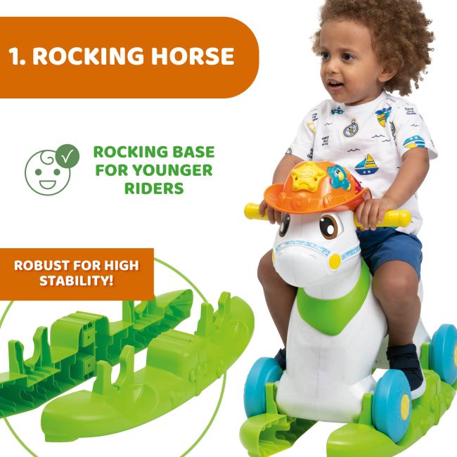 Jucarie evolutiva Chicco 3 in 1, calutul Baby Rodeo si prietenii, 1-3ani CHC11314-1