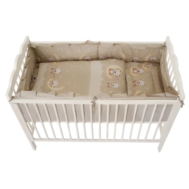 Lenjerie MyKids Bear On Moon Beige M2 4+1 piese 120x60 MYK00080728