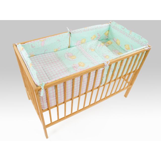 Lenjerie MyKids TEDDY STELUTE Turquoise M1 4+1 Piese 120x60 cm MYK00005318