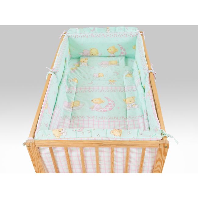 Lenjerie MyKids TEDDY STELUTE Turquoise M1 4+1 Piese 120x60 cm MYK00005318