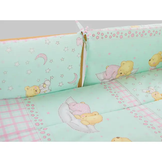 Lenjerie MyKids TEDDY STELUTE Turquoise M1 4+1 Piese 120x60 cm MYK00005318