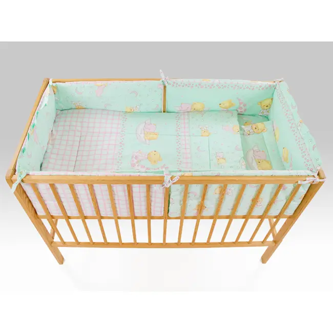 Lenjerie MyKids TEDDY STELUTE Turquoise M1 4+1 Piese 120x60 cm MYK00005318