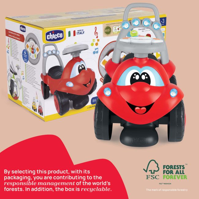 Masinuta copii Chicco Billy Walk and Ride 2 in 1, Rosu, 12-36luni+ CHC1121100-1