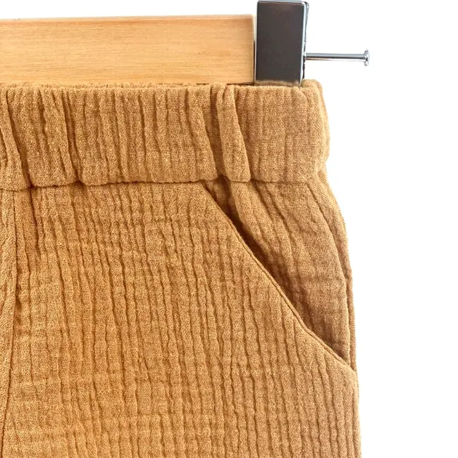 Pantaloni scurti de vara pentru copii, din muselina, Biscuit, 5-6 ani KDEPSVCM56BISCUIT